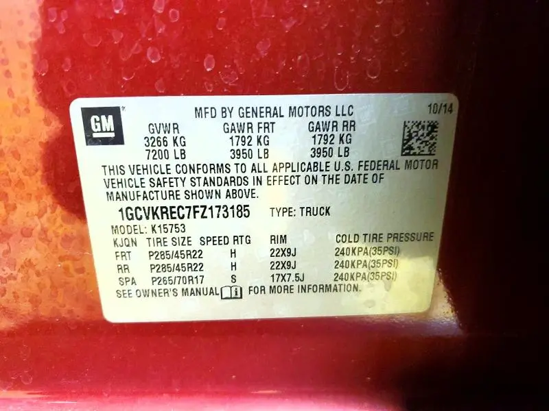 2015 CHEVROLET SILVERADO K1500 LT  