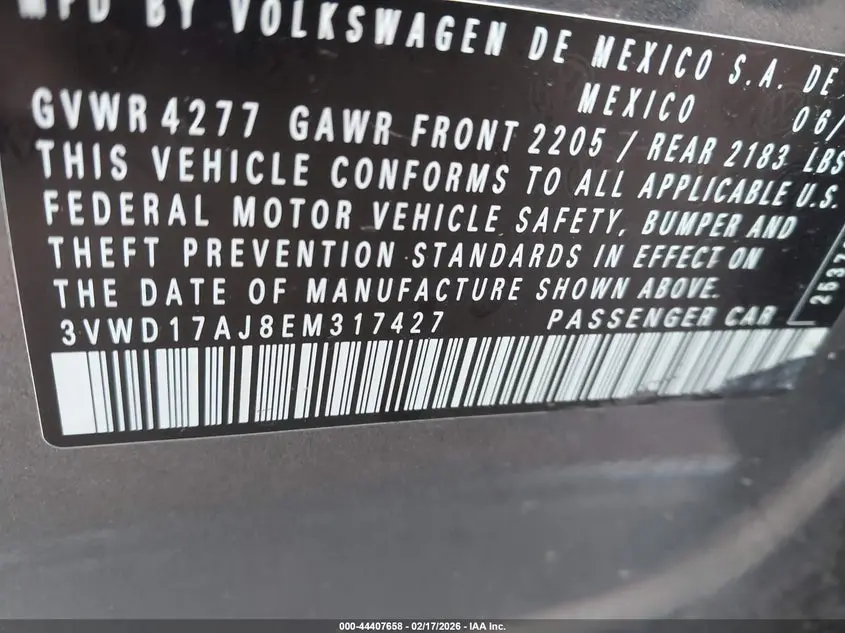 2014 VOLKSWAGEN JETTA 1.8T SE