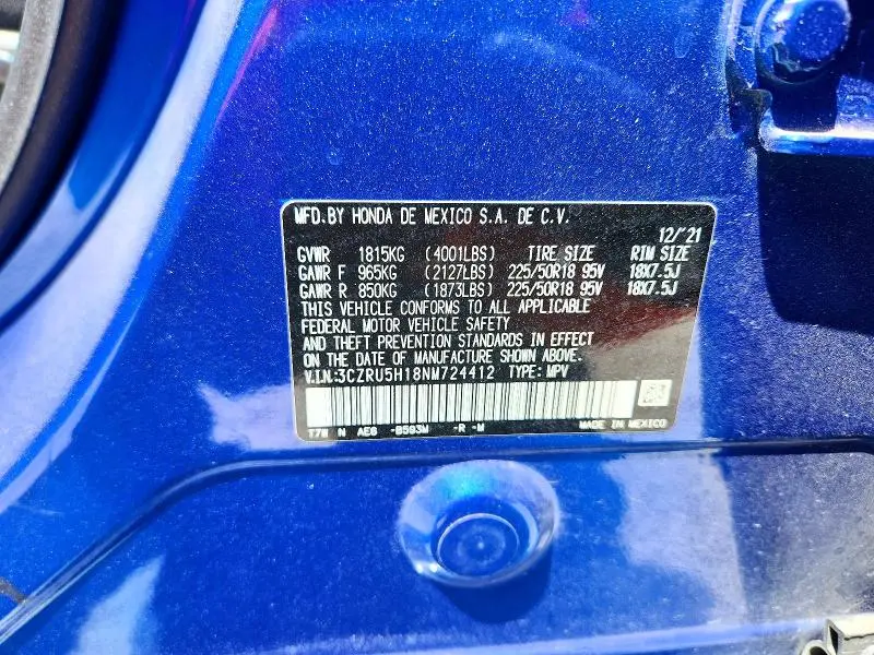 2022 HONDA HR-V SPORT  