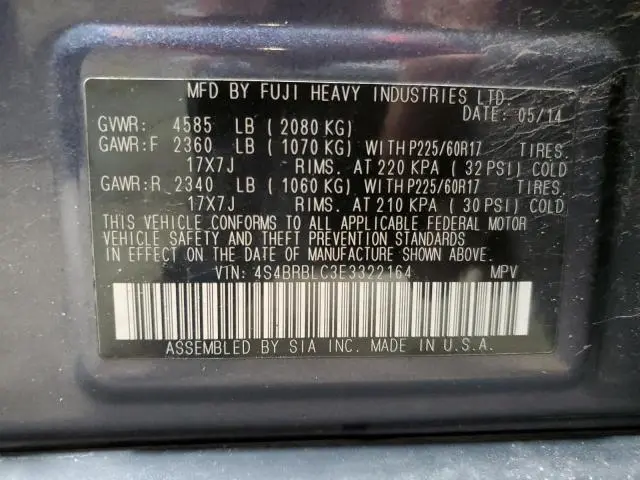 2014 SUBARU OUTBACK 2.5I LIMITED  