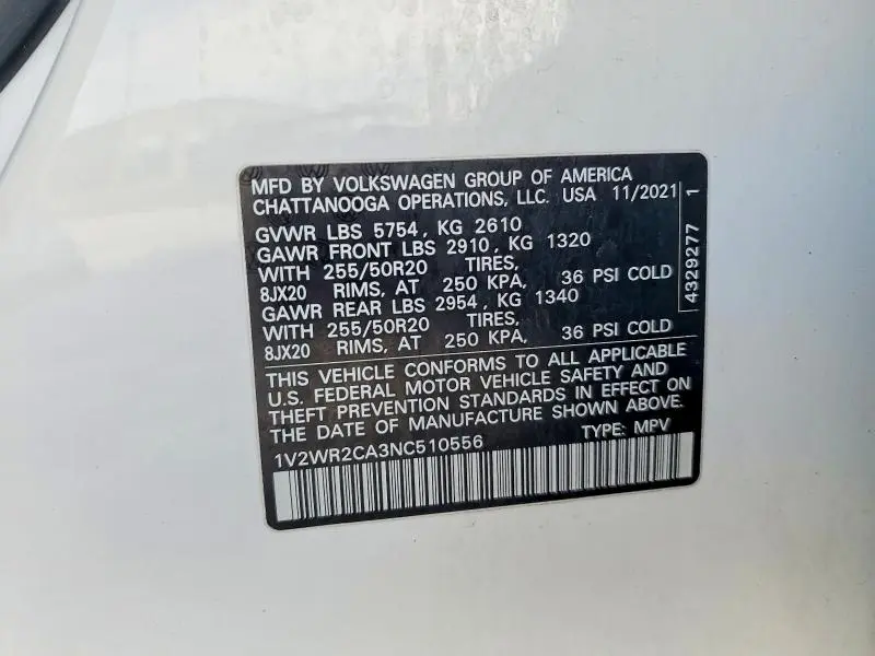 2022 VOLKSWAGEN ATLAS SE  