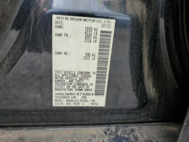 2015 NISSAN ALTIMA 2.5  