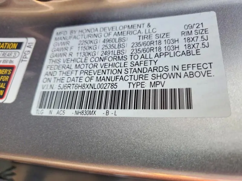 2022 HONDA CR-V EXL  