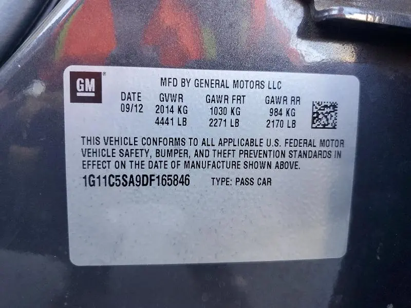 2013 CHEVROLET MALIBU 1LT  