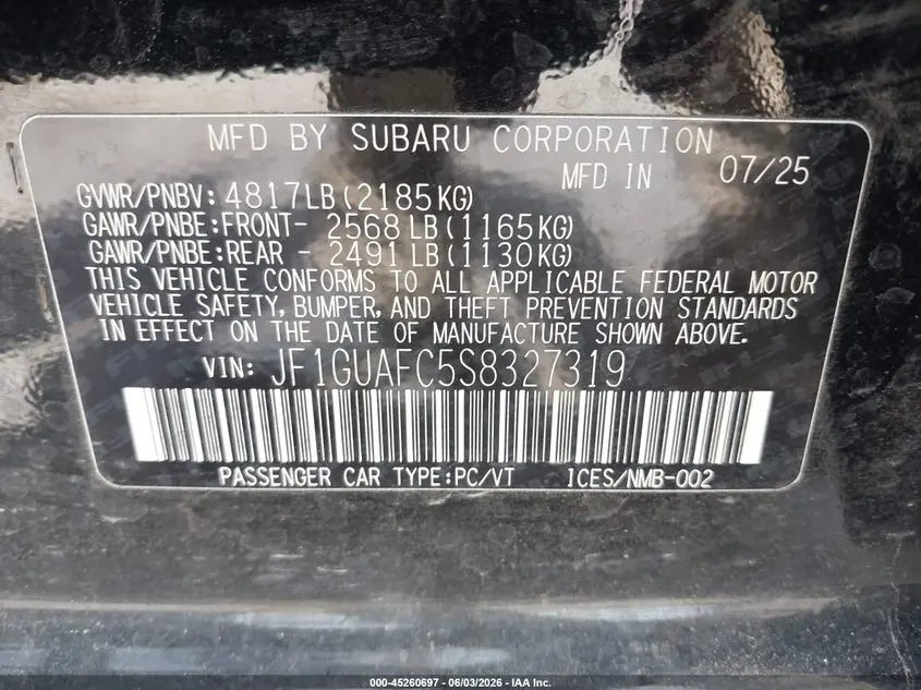 2025 SUBARU IMPREZA SPORT 5-DOOR