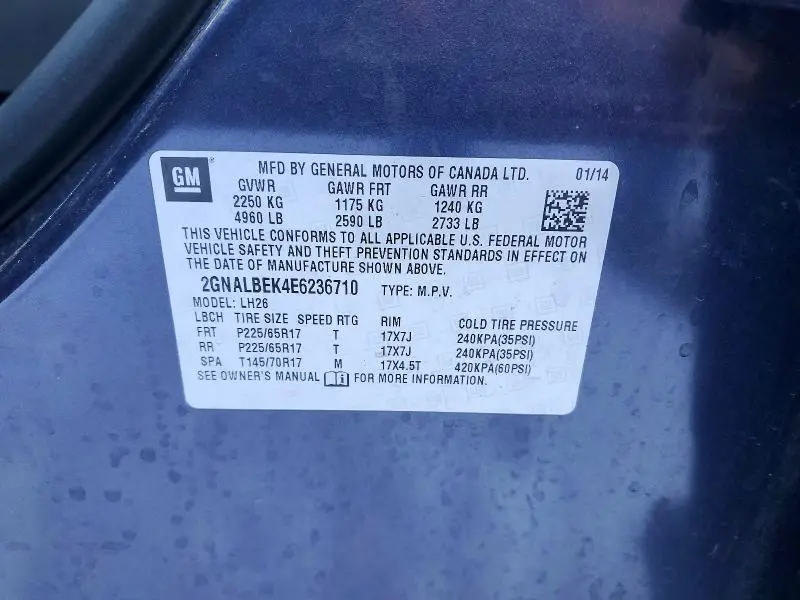 2014 CHEVROLET EQUINOX LT  