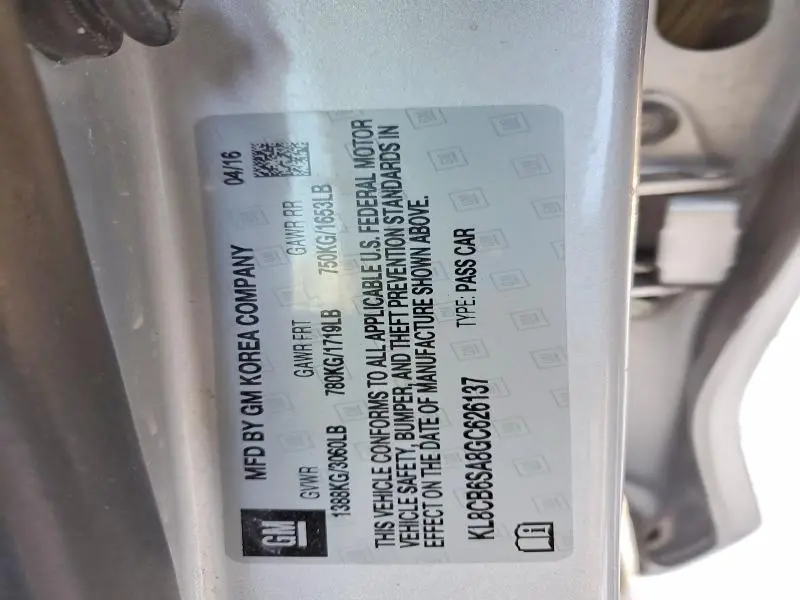 2016 CHEVROLET SPARK LS  