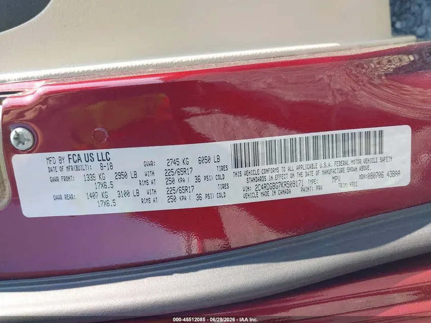 2019 DODGE GRAND CARAVAN SE
