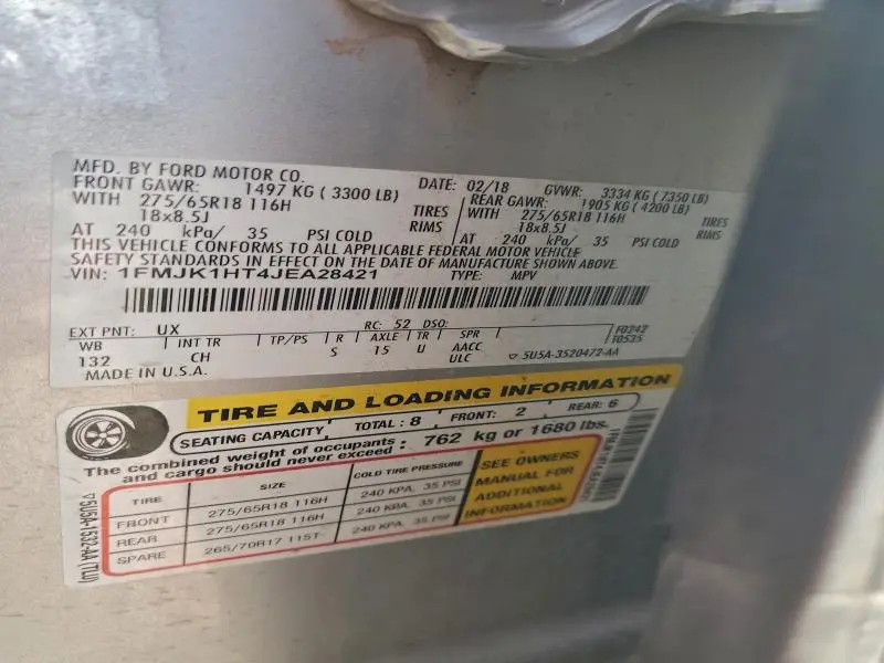 2018 FORD EXPEDITION MAX XLT  