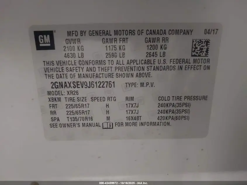 2018 CHEVROLET EQUINOX LT