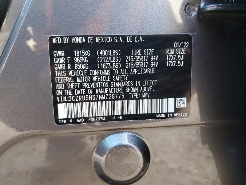 2022 HONDA HR-V LX  