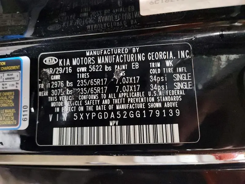 2016 KIA SORENTO LX V6  