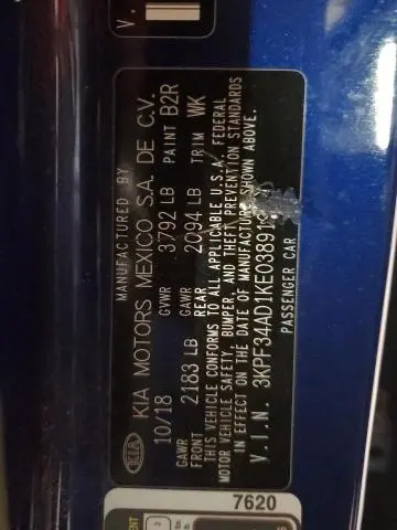 2019 KIA FORTE GT LINE  