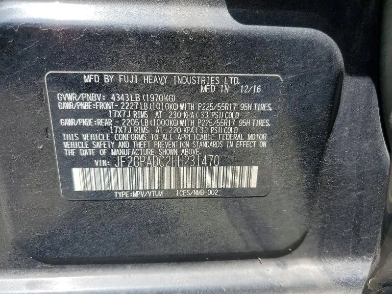 2017 SUBARU CROSSTREK PREMIUM  