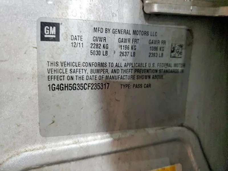 2012 BUICK LACROSSE PREMIUM  