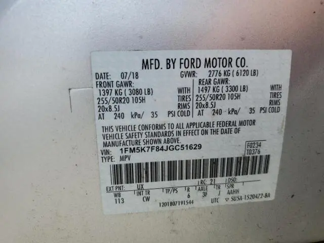 2018 FORD EXPLORER LIMITED