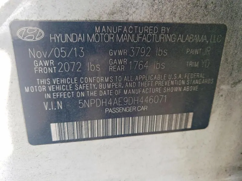 2013 HYUNDAI ELANTRA LIMITED  