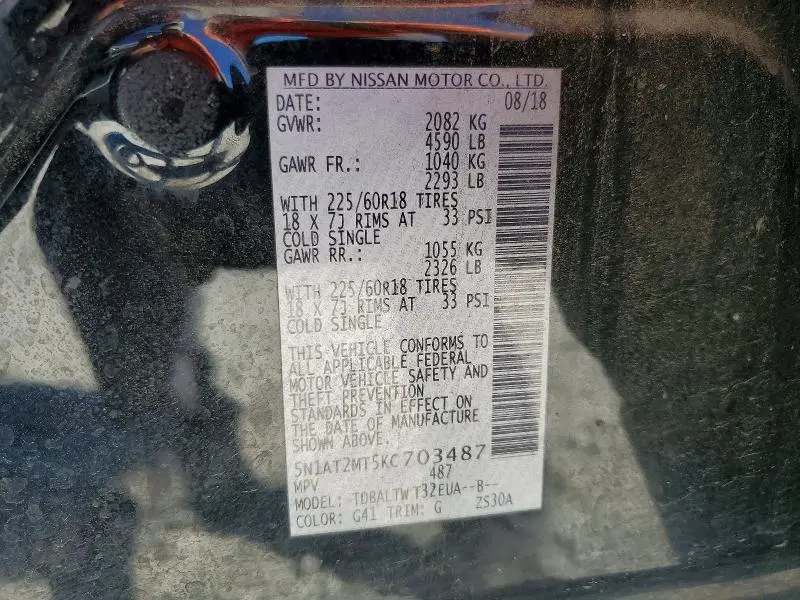 2019 NISSAN ROGUE SV  