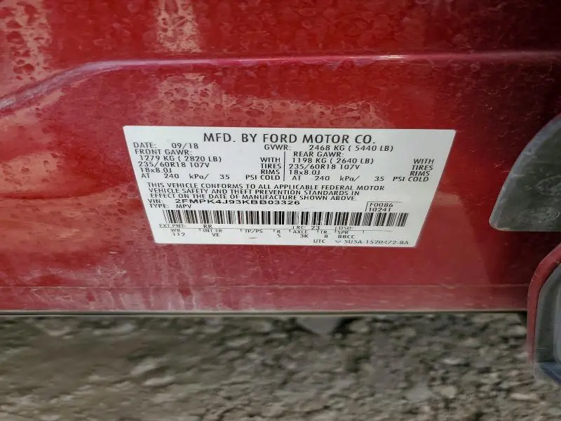 2019 FORD EDGE SEL  