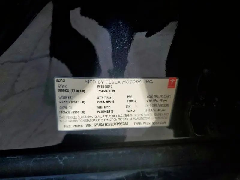 2013 TESLA MODEL S   