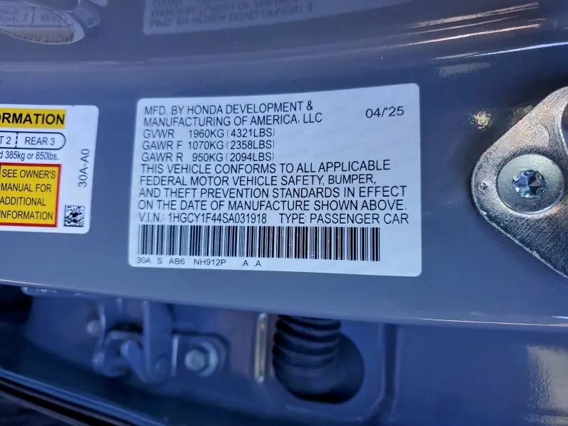 2025 HONDA ACCORD SE  