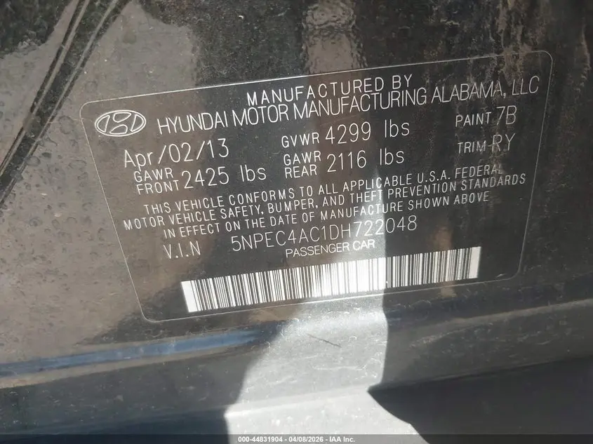 2013 HYUNDAI SONATA SE