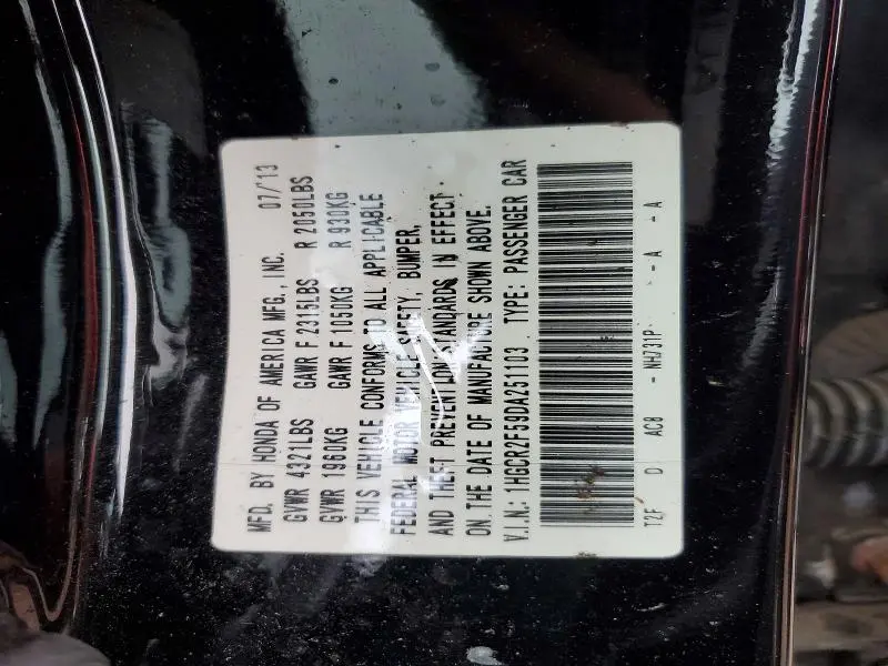 2013 HONDA ACCORD SPORT  
