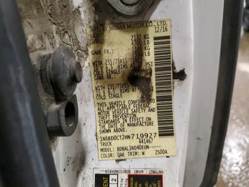 2017 NISSAN FRONTIER S  