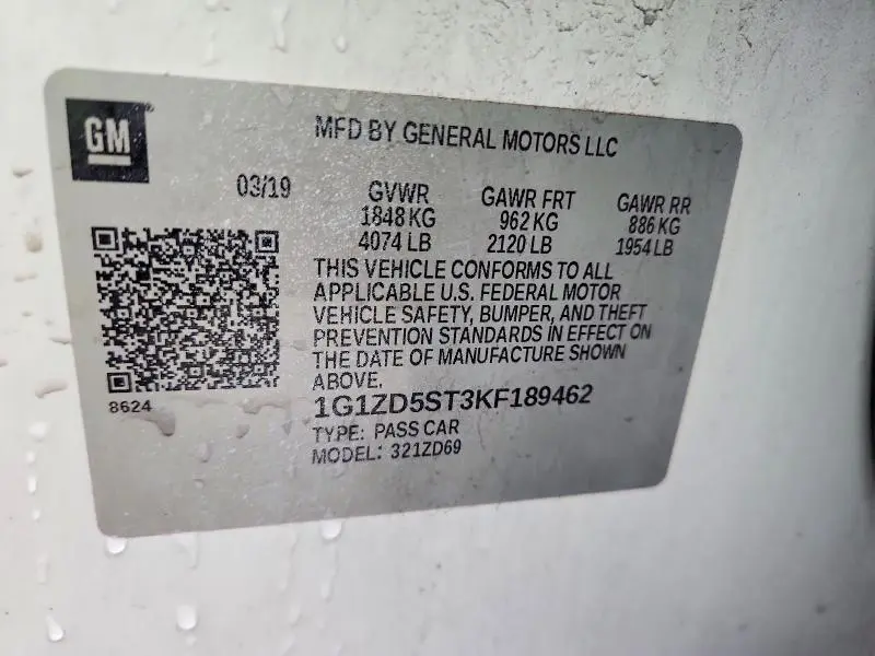 2019 CHEVROLET MALIBU LT  
