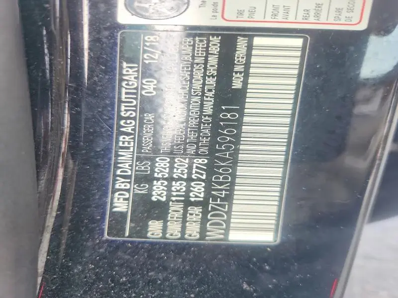 2019 MERCEDES-BENZ E 300 4MATIC  