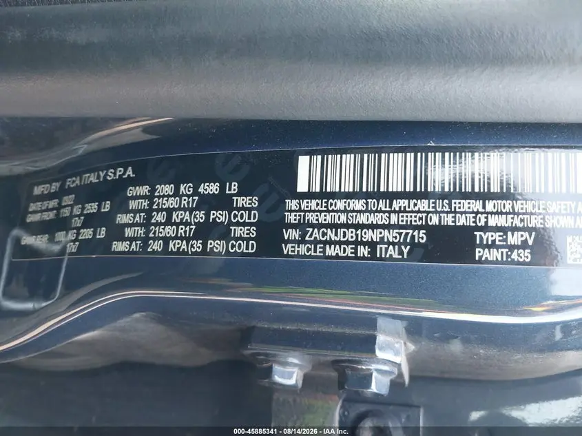 2022 JEEP RENEGADE LATITUDE 4X4