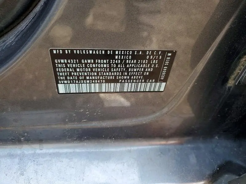 2016 VOLKSWAGEN JETTA SPORT  