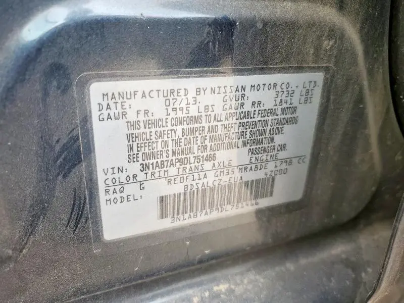 2013 NISSAN SENTRA S  