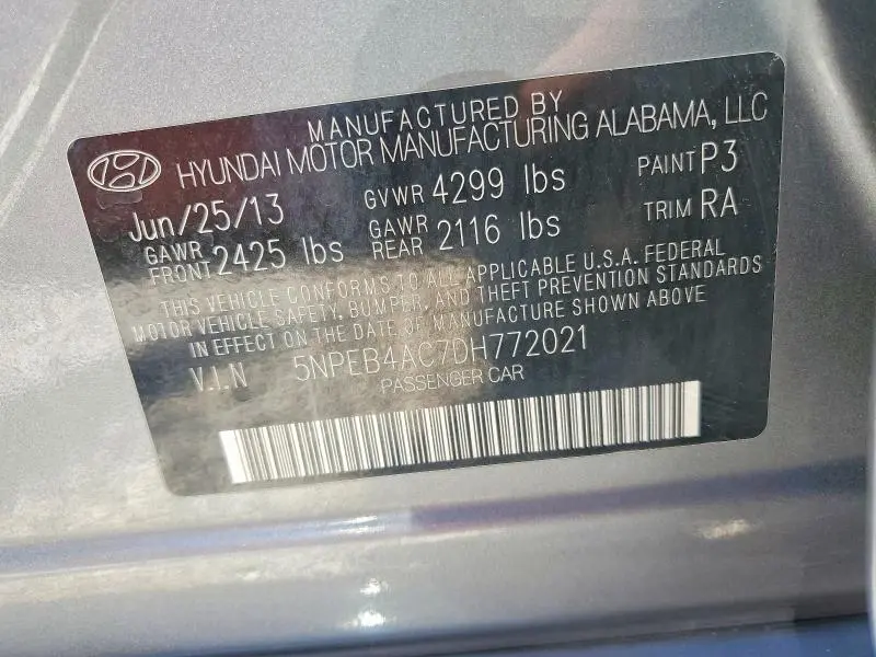2013 HYUNDAI SONATA GLS  