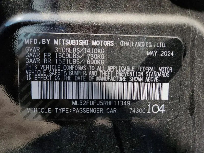 2024 MITSUBISHI MIRAGE G4 ES  