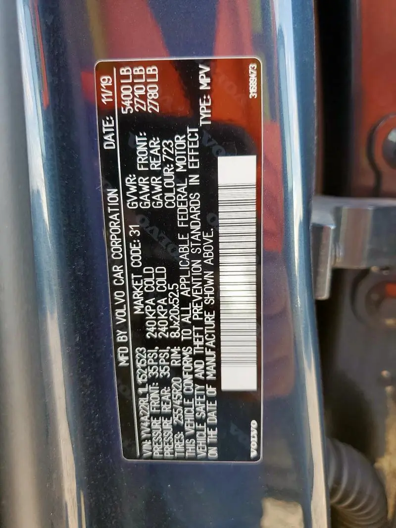 2020 VOLVO XC60 T6 INSCRIPTION  