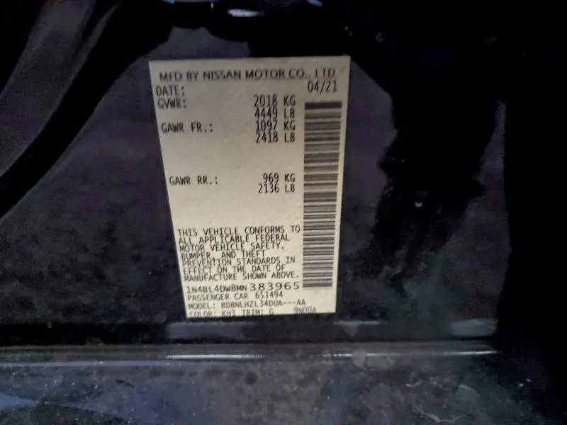 2021 NISSAN ALTIMA SV  