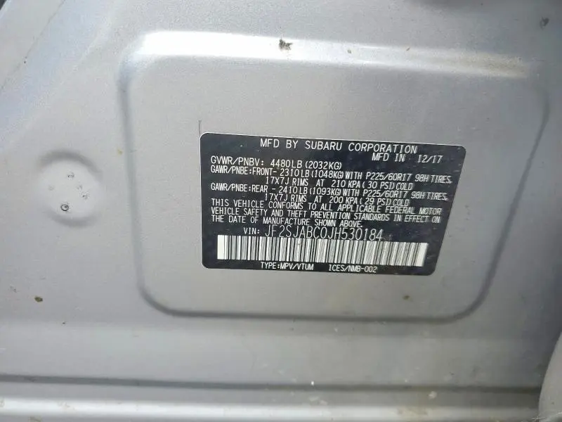 2018 SUBARU FORESTER 2.5I  