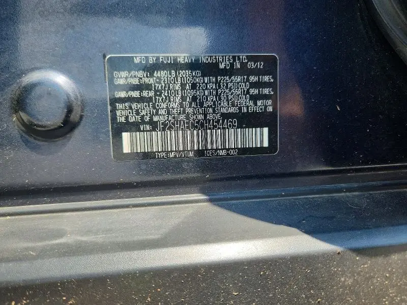 2012 SUBARU FORESTER LIMITED  