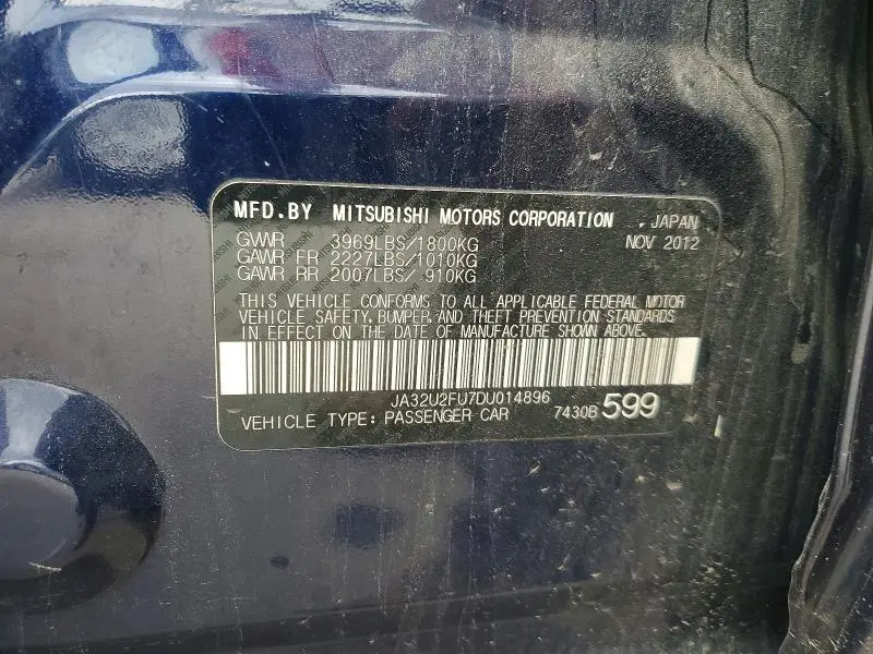 2013 MITSUBISHI LANCER ES  