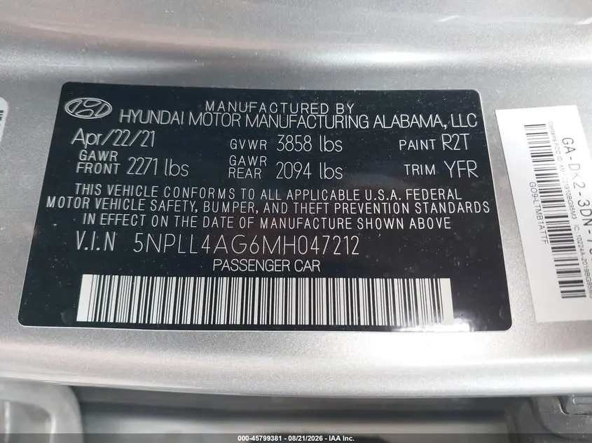 2021 HYUNDAI ELANTRA SE