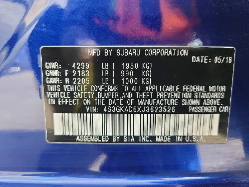 2018 SUBARU IMPREZA PREMIUM PLUS  