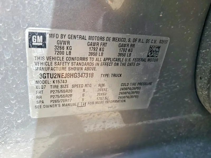 2017 GMC SIERRA K1500 SLT  