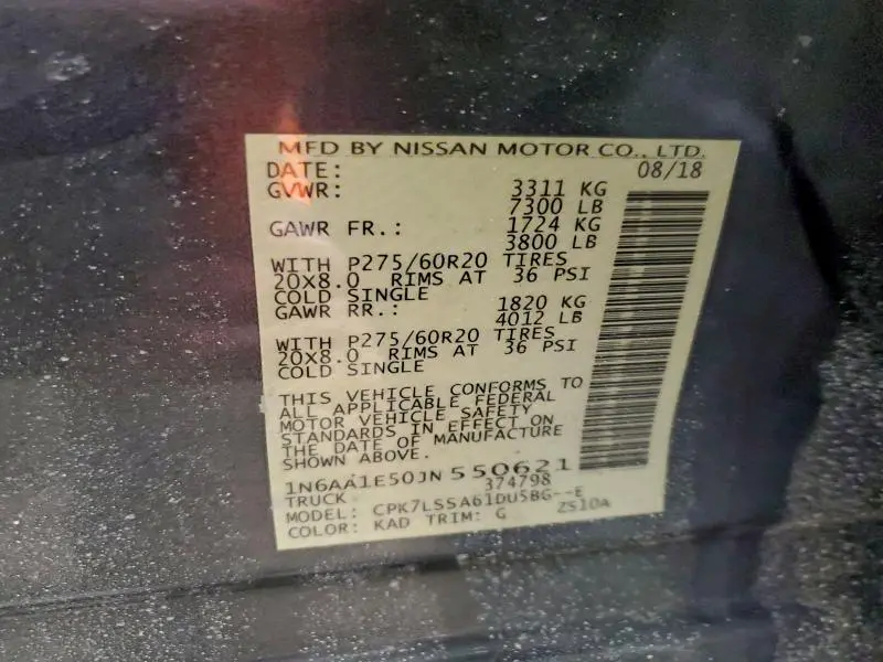 2018 NISSAN TITAN SV  