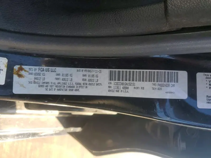 2016 CHRYSLER 200 LIMITED  