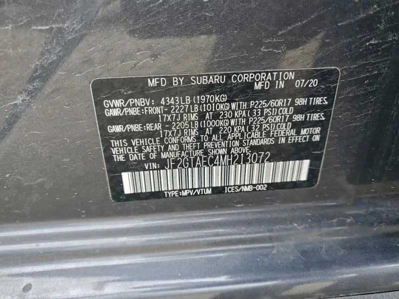 2021 SUBARU CROSSTREK PREMIUM  