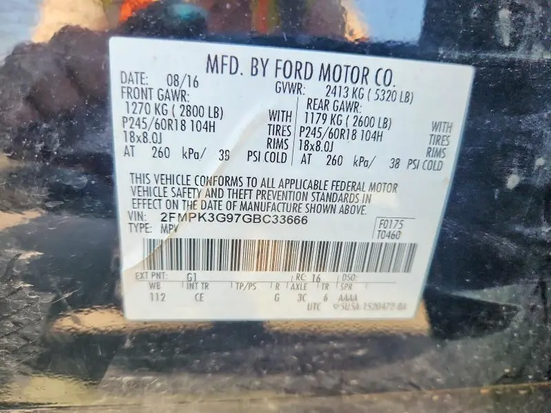 2016 FORD EDGE SE  