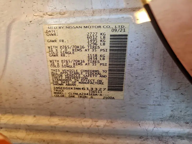 2022 NISSAN FRONTIER S  