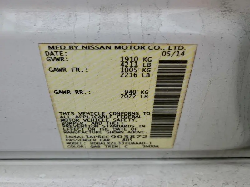 2014 NISSAN ALTIMA 2.5  