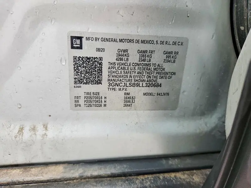 2020 CHEVROLET TRAX 1LT  